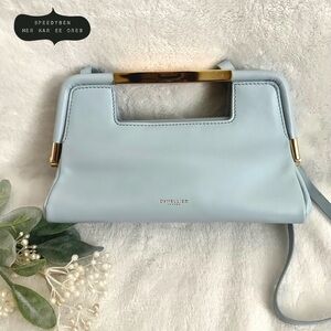 DeMellier Mini Seville Bag in Sky Blue Leather Clutch Shoulder Bag
